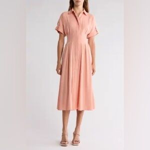 Veronica Beard Adavi Waisted Button-Front Midi Dress size 4